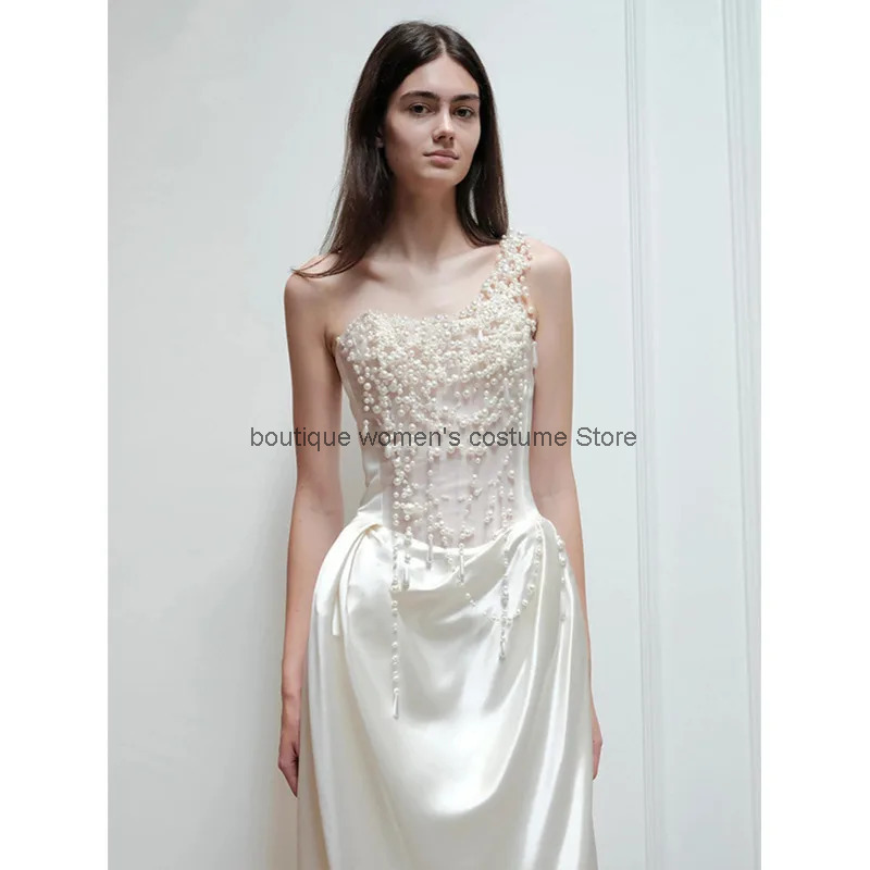 Slip Dress Satin - Cos 2025 Französisches trägerloses Abendkleid für